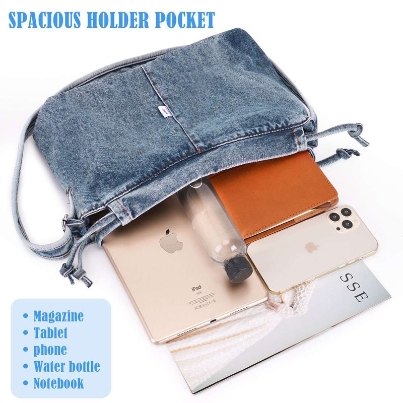Women's Denim Crossbody Bag Jean Purse Retro Shoulder Handbags Tote Travel gallery