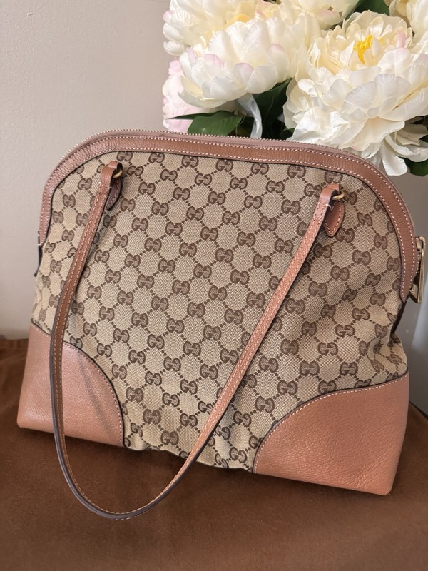 Authentic Gucci Monogram Brown Bree Shoulder Bag Medium With Dust Bag (V25-03) gallery