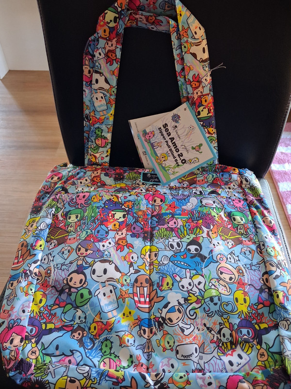 1 X NEW JUJUBE & TOKIDOKI BE LIGHT PLUS TOTE BAG SEA AMO 2.0 + change pad