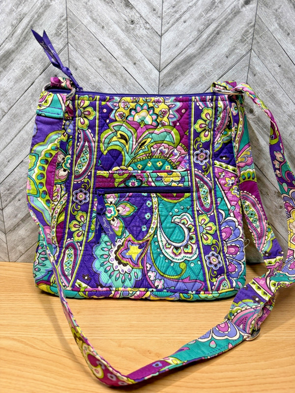 VERA Bradley Plum Crazy HEATHER Hipster Crossbody Purse Bag PURPLE Paisley NWOT
