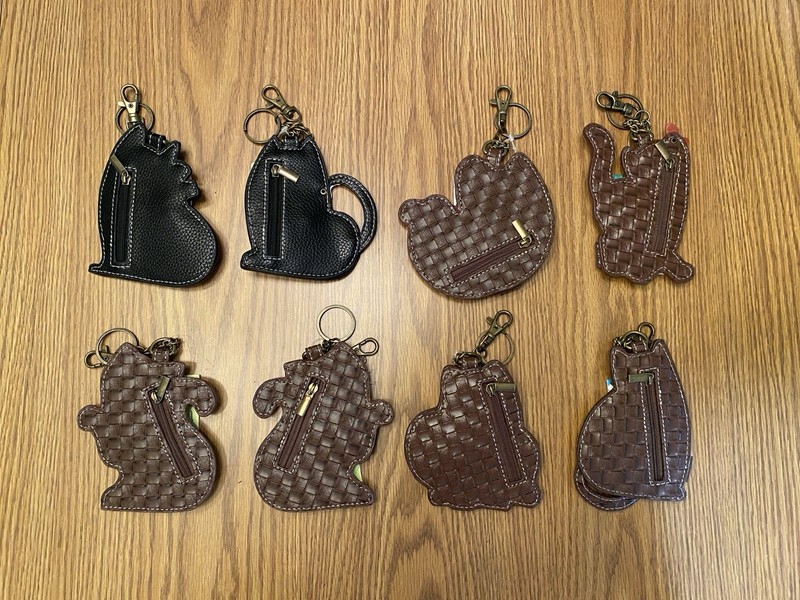 CHALA - CAT KEY FOBS - 6 CHOICES!! Coin Purse on the Back - NEW ORANGE TABBY! gallery