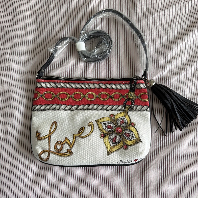 Brighton Purse Jewels Love Pouch Crossbody Bag Tassel Canvas Tom Clancy Shoulder