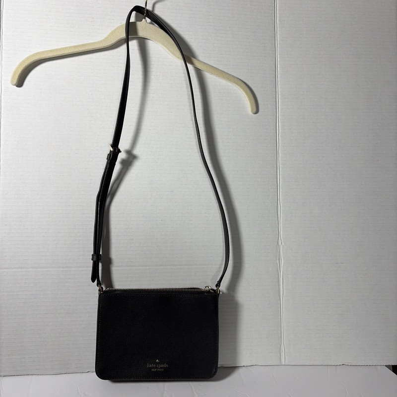 Kate Spade New York Shoulder Purse – Black 3 Compartment zip slip snap pockets