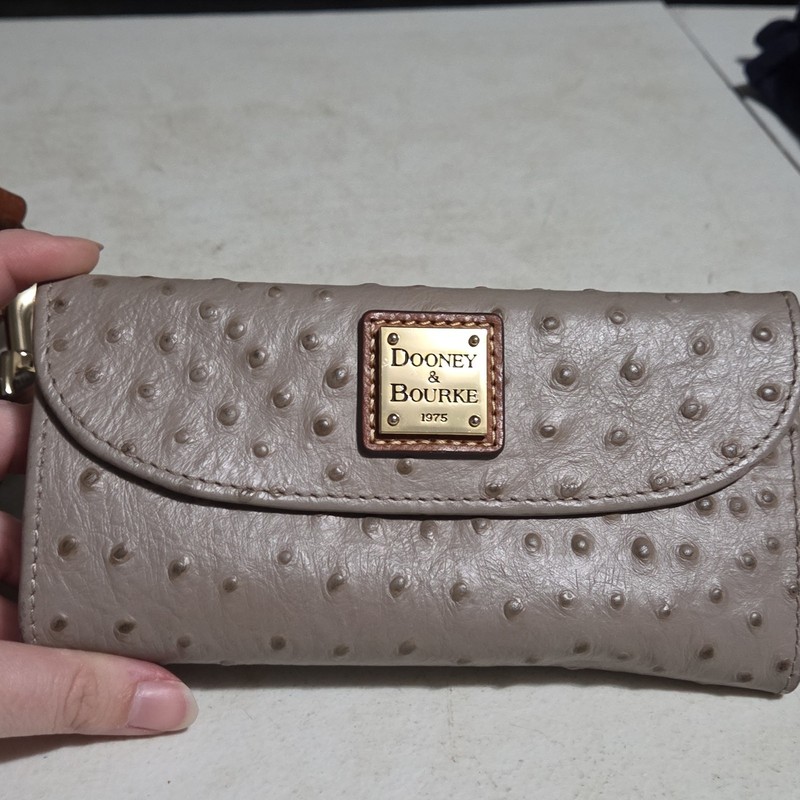 Dooney & Bourke Ostrich Embossed Leather Drawstring Bag & Continental Wallet Set gallery