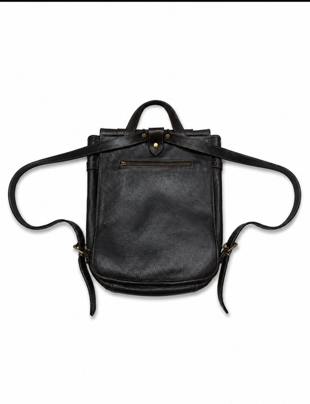 Vintage Genuine Brown Leather 12” Tall 11” Wide 4” Depth Backpack Unisex Adult gallery