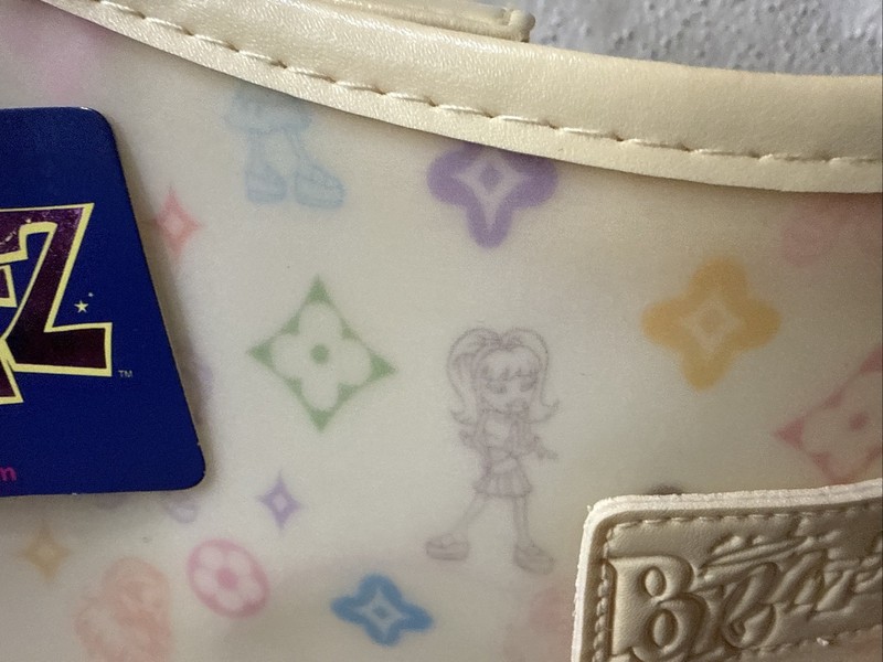 NWT Vintage 2004 Bratz Cream Monogram Frosted PVC-Vinyl Trim Handbag Purse Y2K gallery