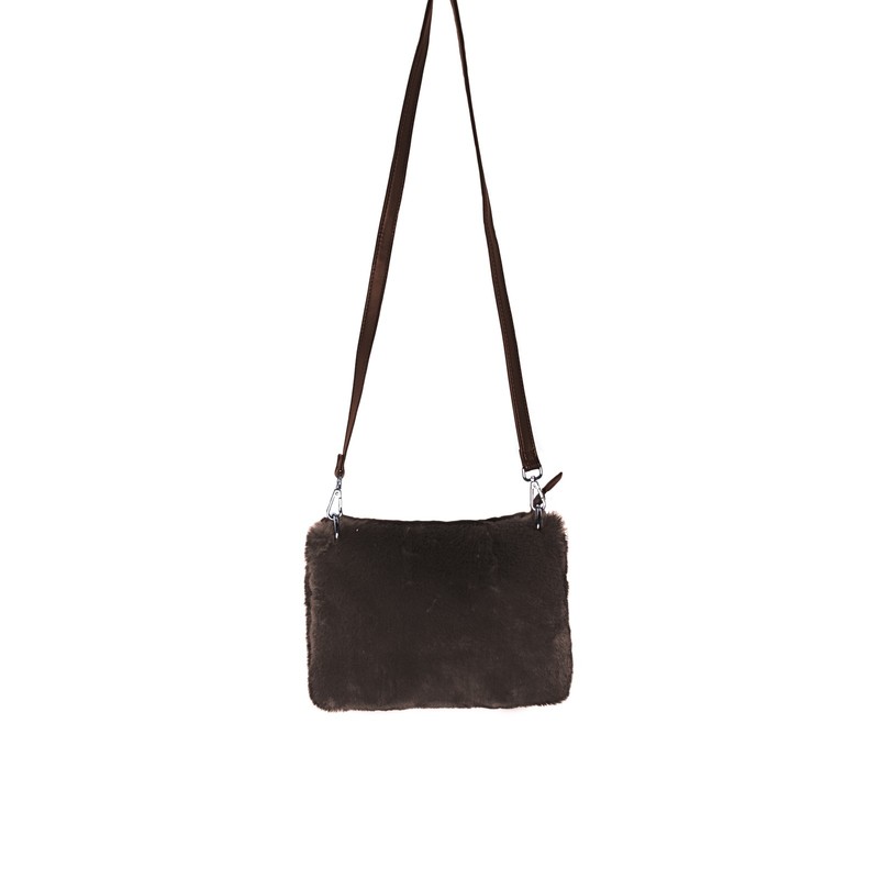 Luxe Faux Fur Purse | Chocolate brown gallery