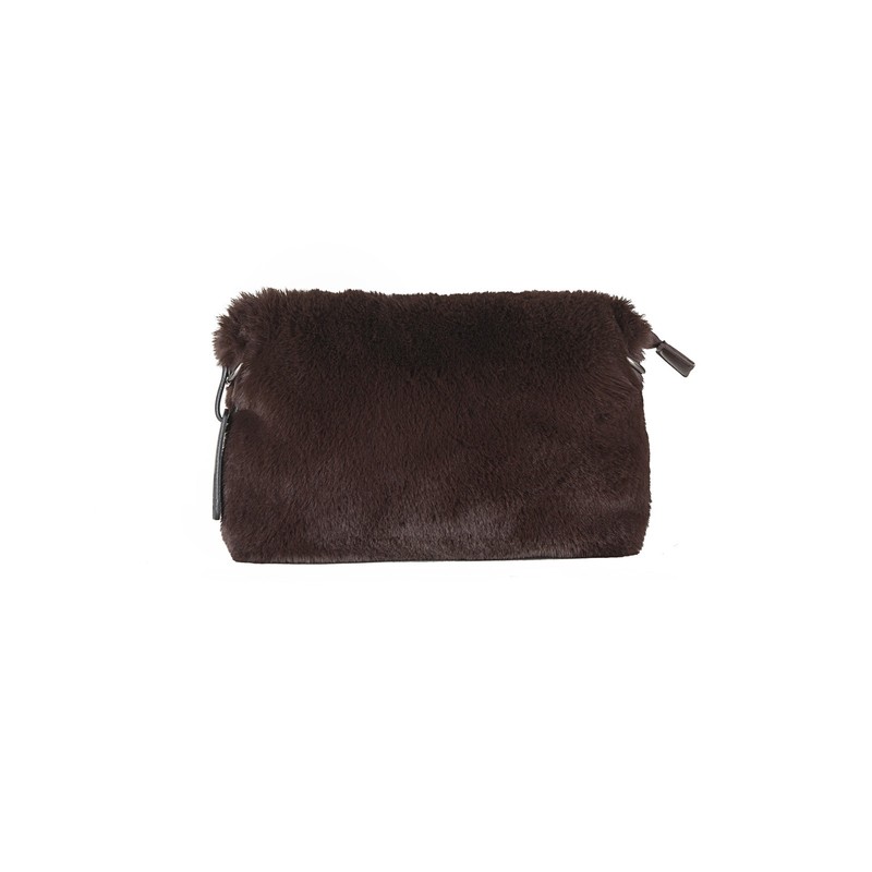 Luxe Faux Fur Purse | Chocolate brown