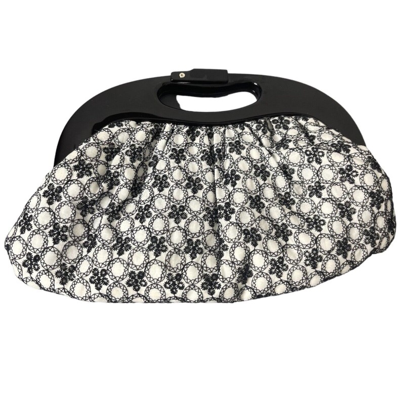 Ann Taylor Loft Vintage Inspired Eyelet Fabric Purse Clutch Handbag