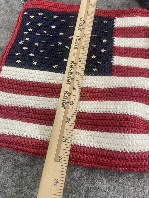 Handmade Bag Womens American Flag Beaded Handbag Tote Made Turkey N265 gallery
