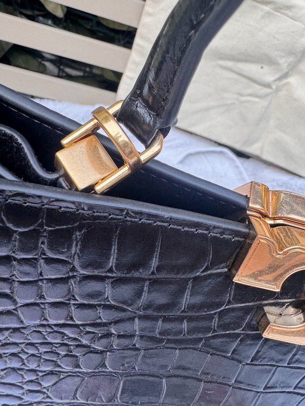 Tory Burch Eleanor Croc-Embossed Satchel NWT MSRP US $950 Black Dustbag gallery