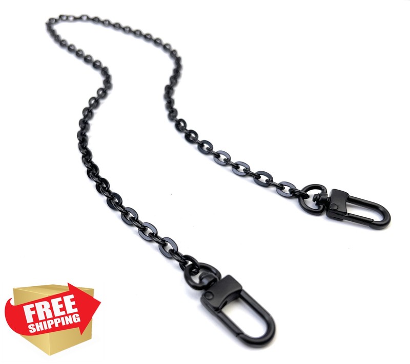 VersaKits Matte Black Oval Purse Chain Strap 24″