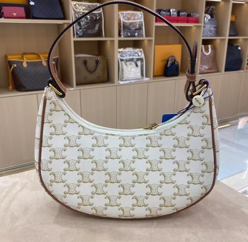 Celine Triomphe Bag White Classic Crossbody Shoulder Bag