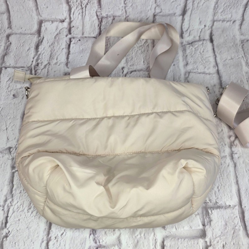 Wilo The Label Beige Quilted Puffer Tote Bag w/ Adjustable Strap Zipper Closure gallery