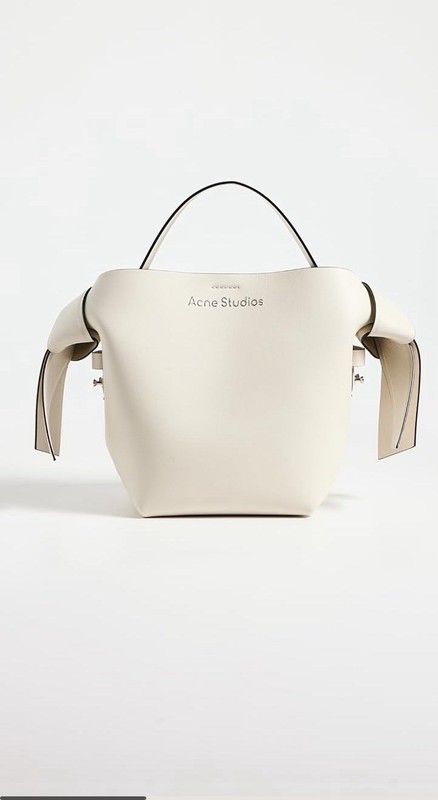 Acne Studios Mini Musubi Bag Bone Ivory Leather Knot Shoulder Bag Designer NWT