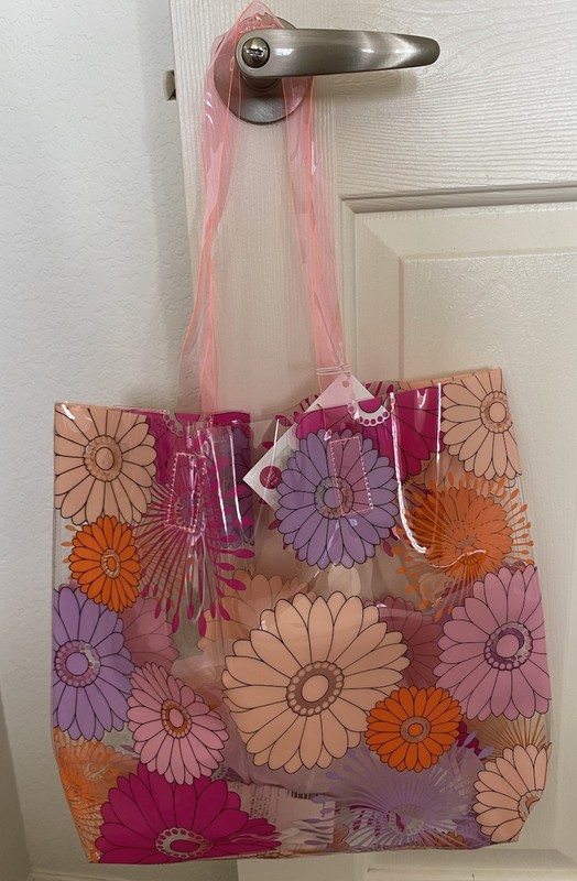 Clinique Beauty In Bloom Summer Shopping Flower Tote Plastic Bag Pink (New)