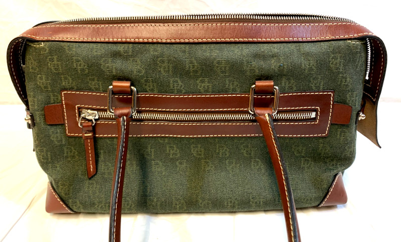 DOONEY BOURKE ~ Signature Double Pocket Tote HP65C HT Hunter Colored Fabric NWT gallery
