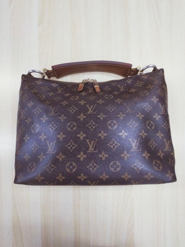 Louis Vuitton Sully PM M40586 Monogram Brown Shoulder Bag Authentic