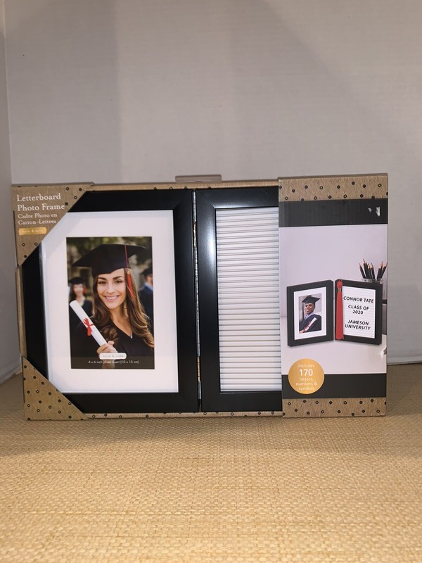 Kate & Milo Letterboard Graduation Picture Frame, Includes 170 Letters, Grad or