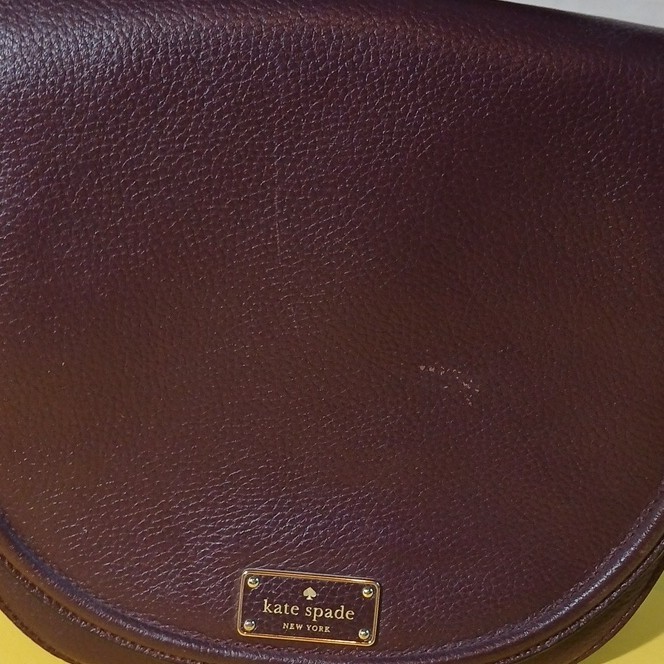 kate spade new york Brown Pebbled Bag Owl Charm Zip Gold Medium gallery