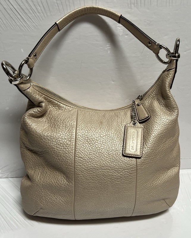 Coach KRISTEN F22306 Leather TAUPE Convertible Shoulder Crossbody Bag/Dust Bag gallery