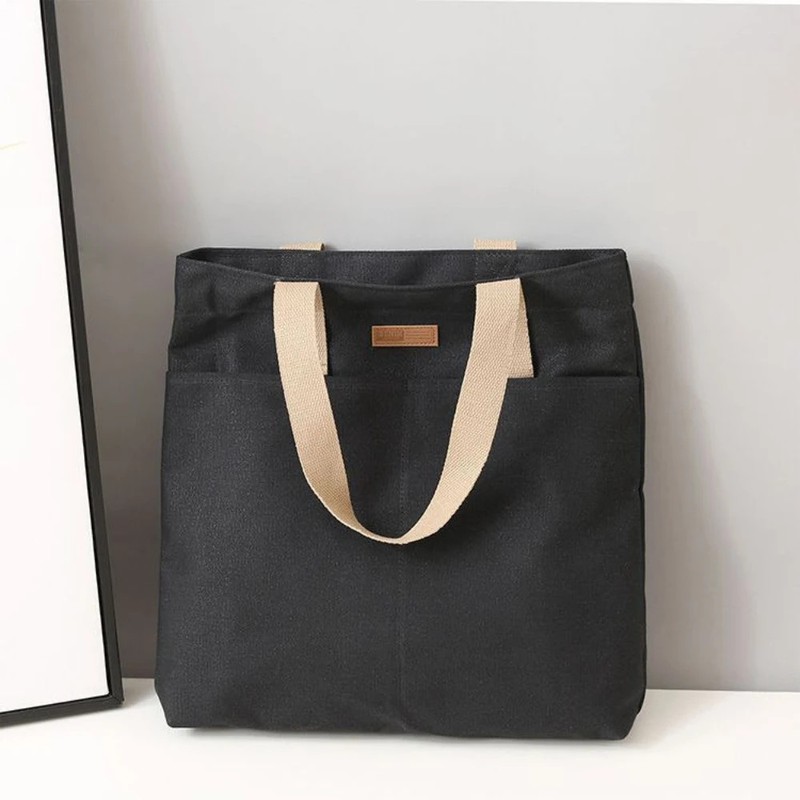 1Pc Women’s Tote Bag Canvas Sewing Thread Large Capacity Advanced Sense Handb