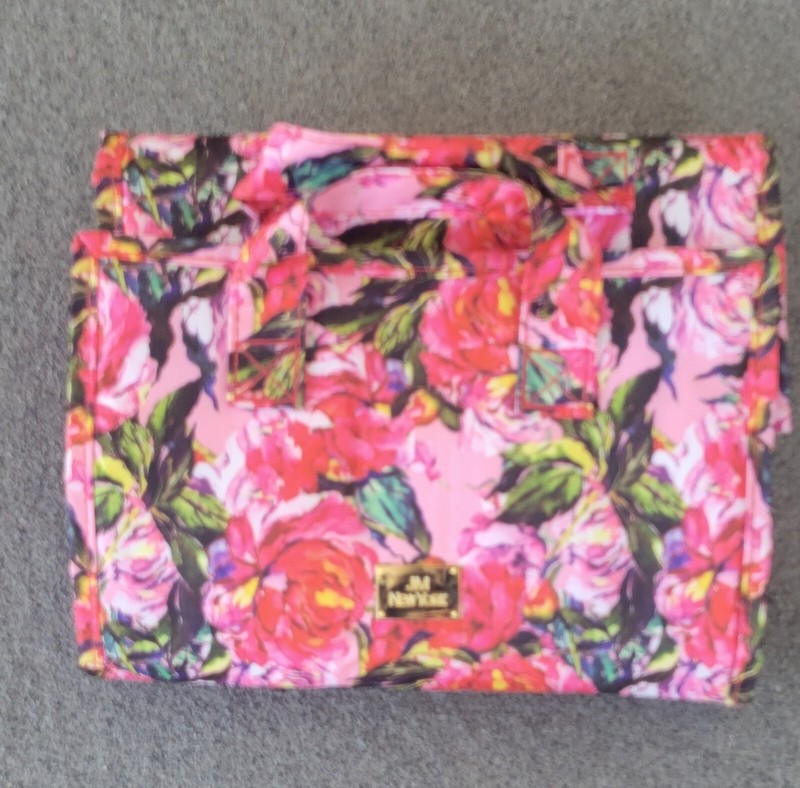 Women's JM New York Nylon Floral Travel Bag Hook/Loop Close, 4 Zippered Pouches gallery