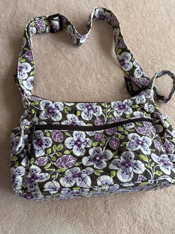 Vera Bradley RETIRED plum petals quilted design Shoulder Bag Crossbody