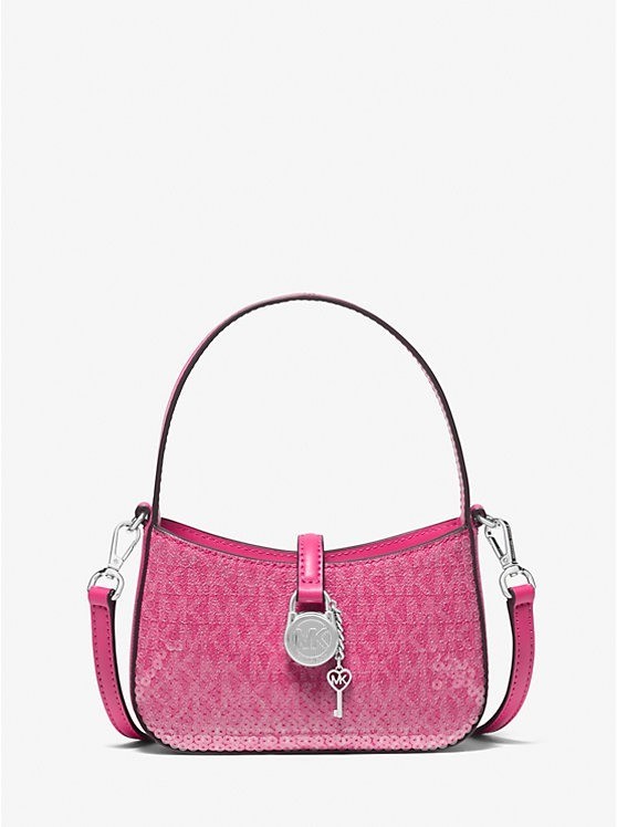 Michael Kors Lyra XS Mini Signature Logo Crossbody Dragon Fruit Pink 35R5S1YC0B