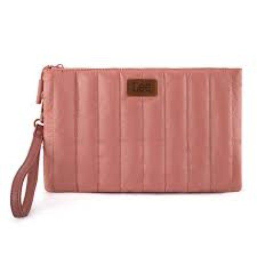 New LEE 49-004 Lee Quilted Puffer Wristlet Clutch in Dark Pink Sporty Casual