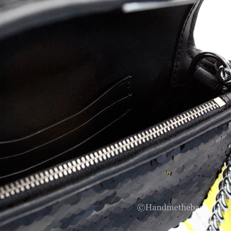 Marc Jacobs The Mini J Marc Shoulder Bag Black Sequined Crossbody Bag gallery