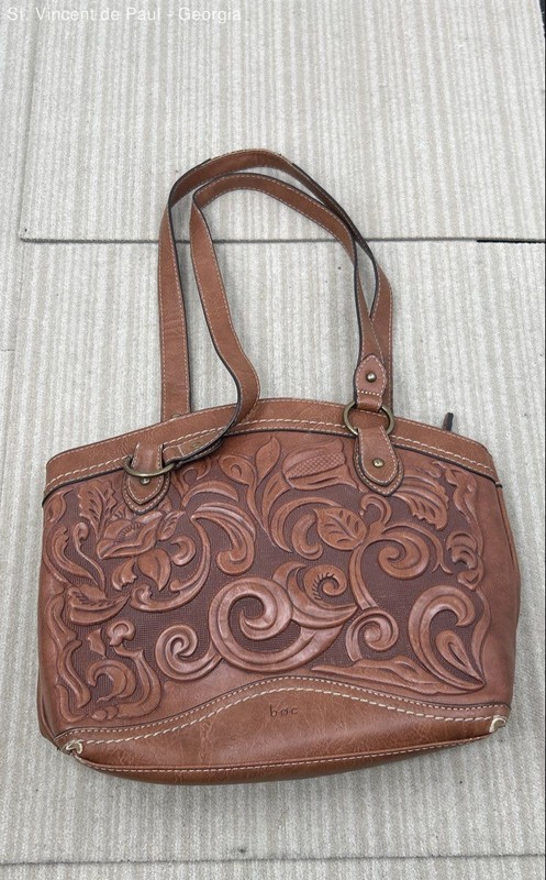 BOC Born Concept Botanical Tooled Leather Shoulder Bag Purse Great Condition