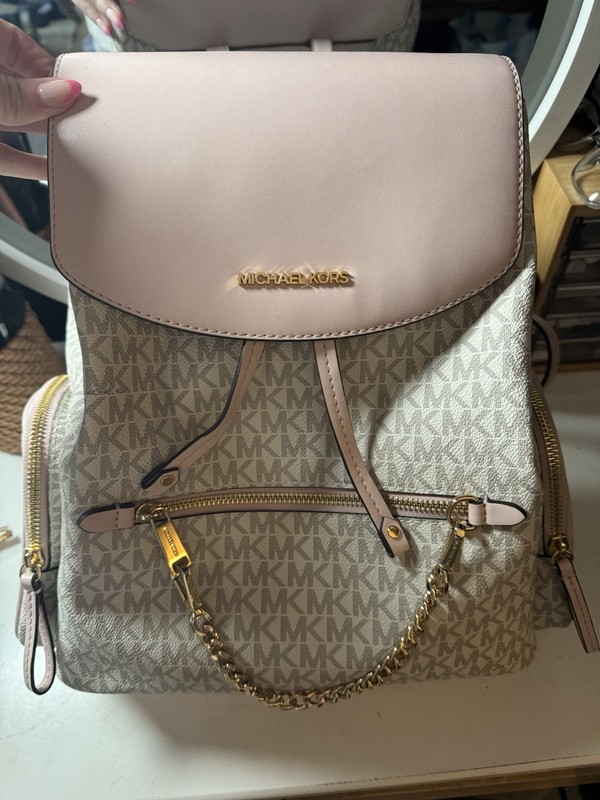 Michael Kors Jet Set Large Signature PVC Chain Backpack