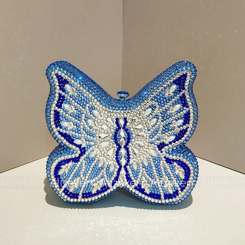 Butterfly Shaped Crystal Evening Bags Women 2026 Boutique Rhinestone Metallic Cl