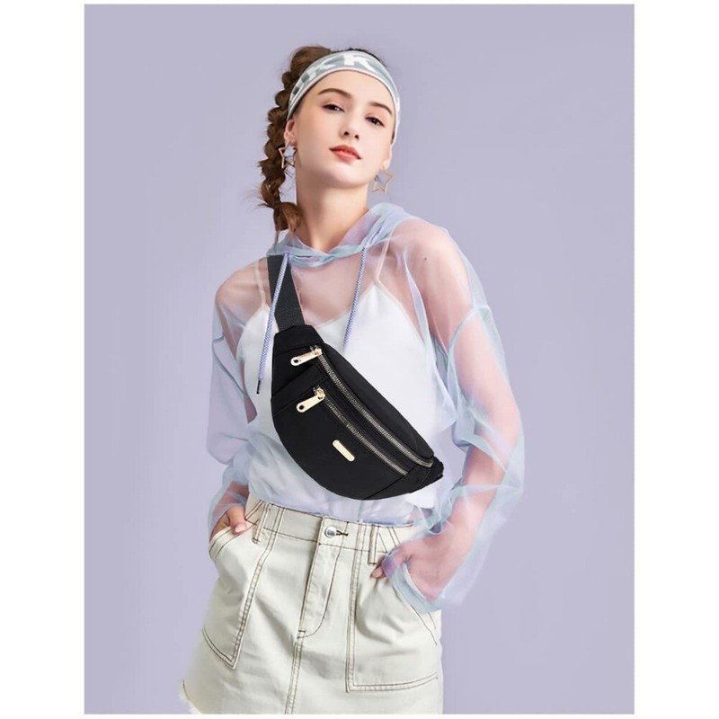 Women Fanny Pack Waist Pack Waist Bag with Adjustable Strap for Travel Sports US gallery