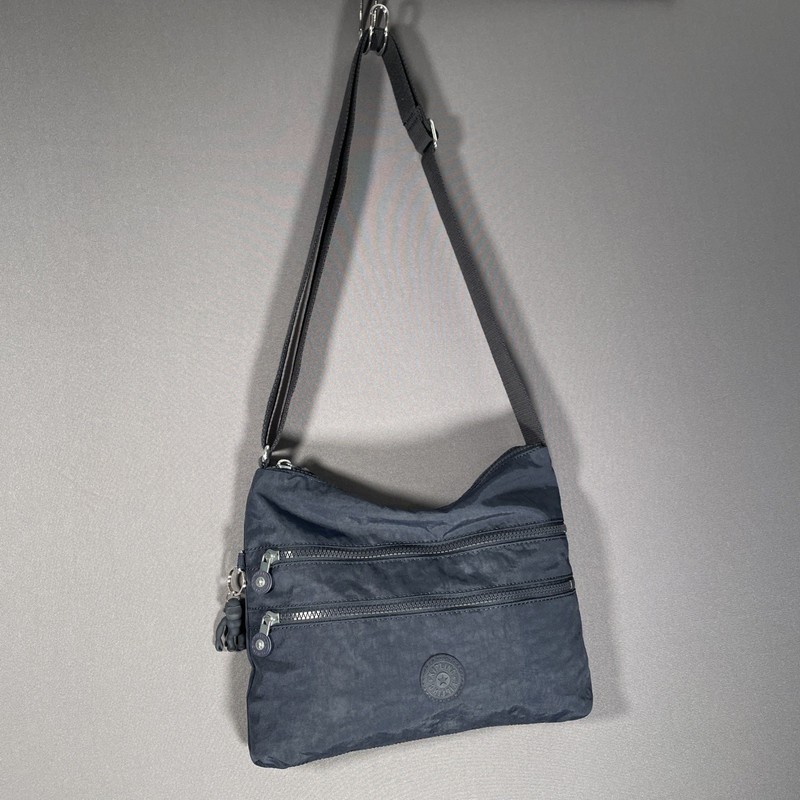 KIPLING Alvar Lightweight Medium Crossbody/Shoulder Bag 4-Zip Navy Blue *Clean!