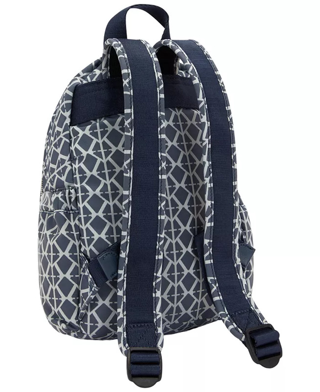 NWT $134 KIPLING Delia Mini Backpack Navy Blue Print NYLON 10" Tablet gallery
