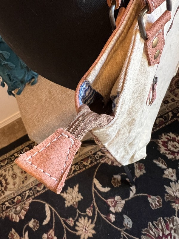 Olay Bags Large Double Strap Canvas Tote Weekender Bag Western gallery