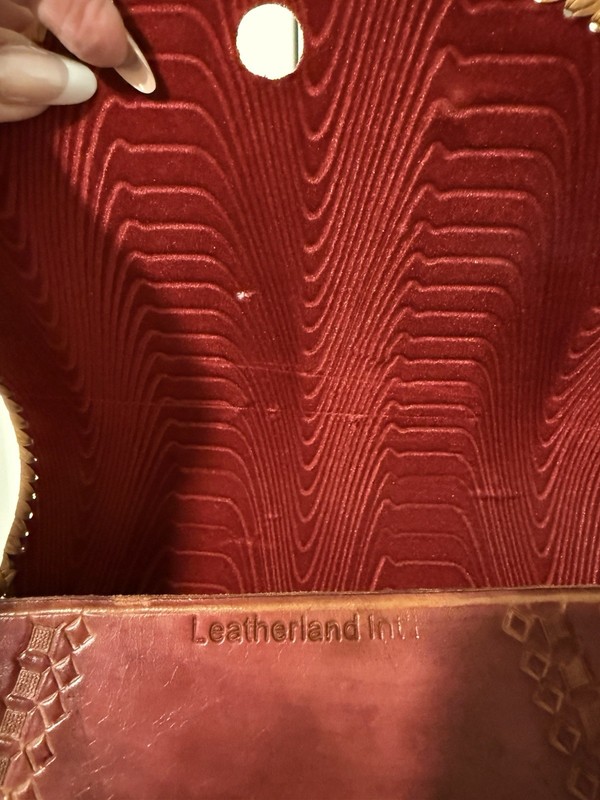 Vintage Leatherland Int. Guyana Hand Tooled Leather Saddle Bag Boho Crossbody gallery