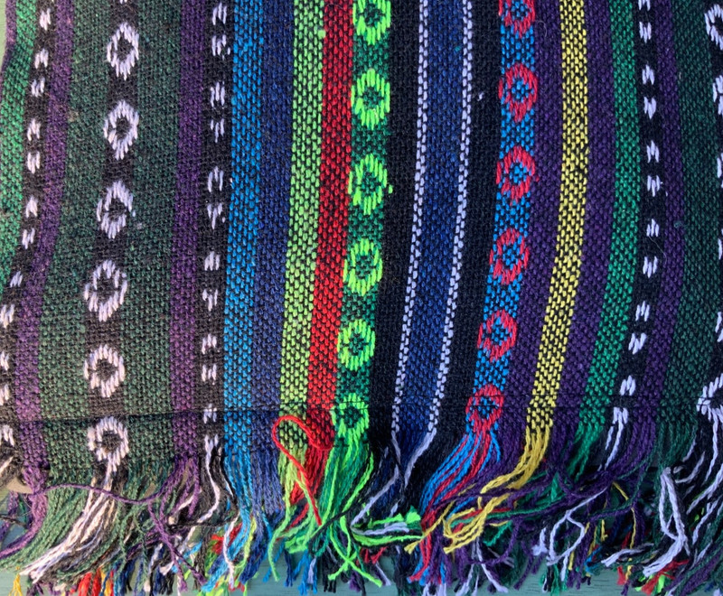 9"x11” Square Embroidered Cotton Blend Boho Crossbody Fringe & Bead Trim Lined gallery