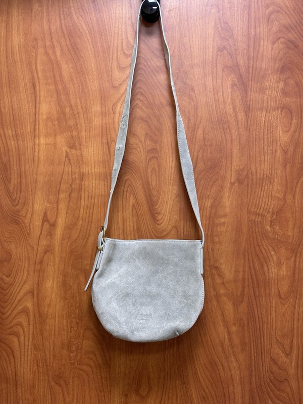 Margot NY Suede Leather Kaye Crossbody Small Bucket Minimalist Everyday Neutral