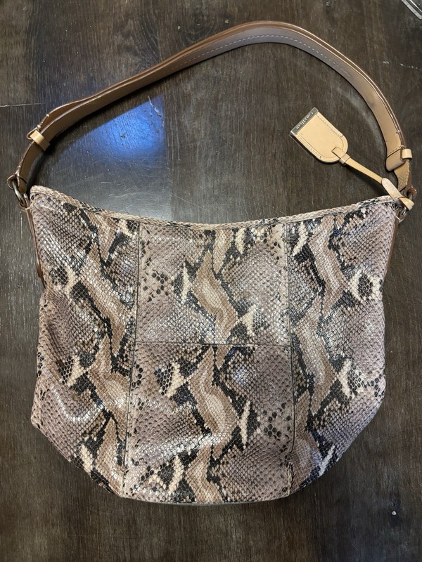 Cole Haan Snakeskin Zip Top Shoulder Bag