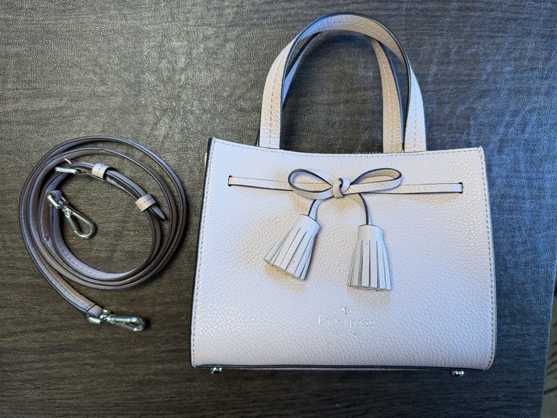 Kate Spade NY Hayes Street Isobel Small Leather Satchel in Light Pink w/Bow