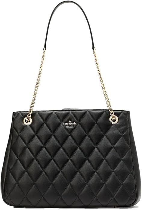 Authentic New Kate Spade NY Carey Large Black Quilted Leather Tote Bag Purse