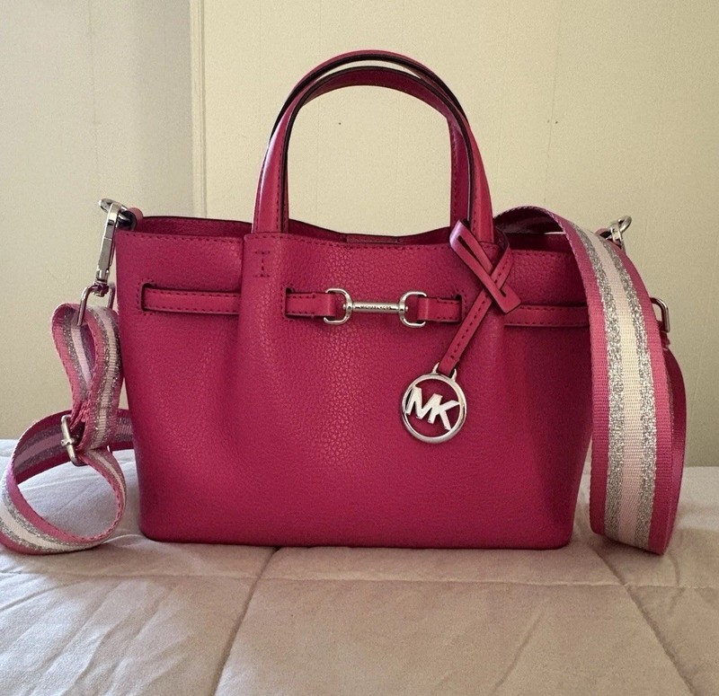 Michael Kors Handbag Satchel Carson Dragonfruit Pink