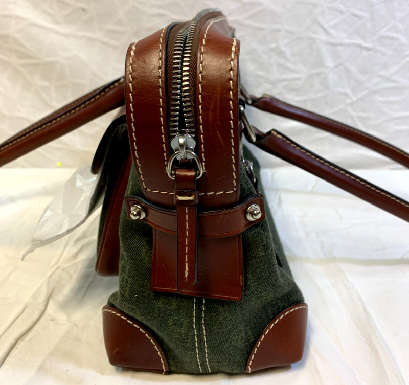 DOONEY BOURKE ~ Signature Double Pocket Tote HP65C HT Hunter Colored Fabric NWT gallery