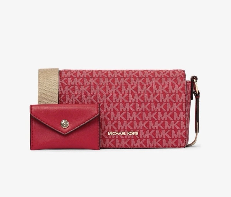 Michael Kors Outlet Vincent Small Signature Logo Crossbody Bag with Card Case
