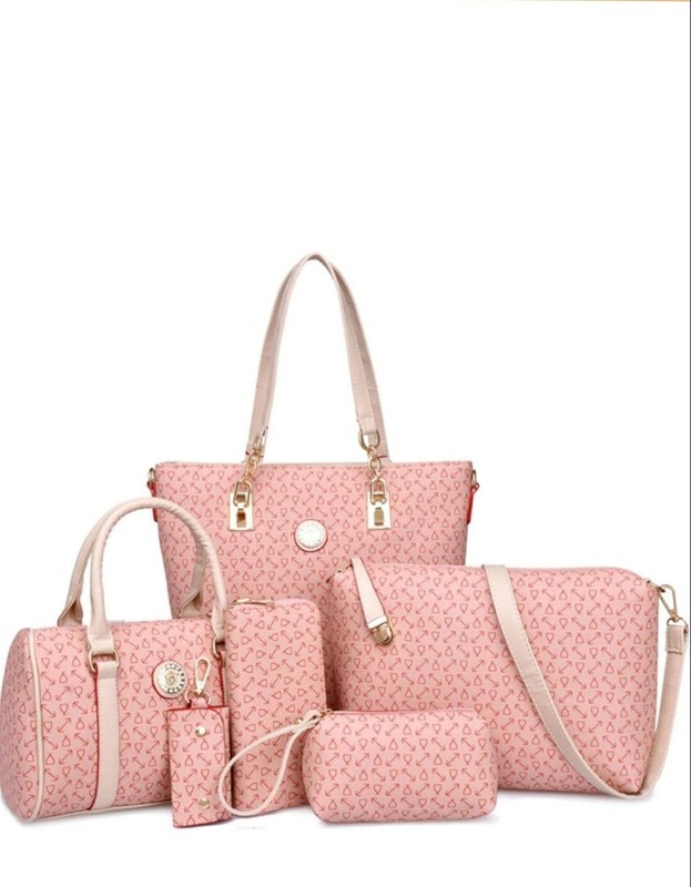 Women Handbag Set 6 Pcs PU Leather Tote Purse Set Multi-purpose Classic Shoulder
