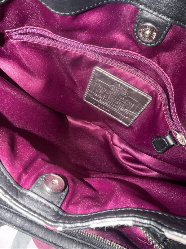 Vintage COACH MAGGIE OP ART HOBO PURPLE CHAINLINK SATCHEL HANDBAG F0967-14420 gallery