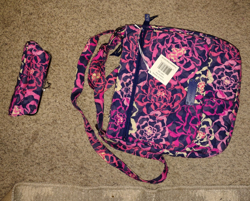 Vera Bradley Floral Crossbody Bag Pink & Matching Corn purse.